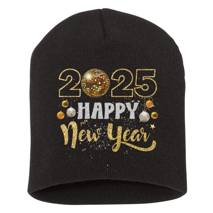 Happy New Year Party 2025 Disco Ball Matching Short Acrylic Beanie