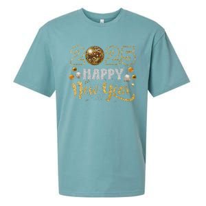 Happy New Year Party 2025 Disco Ball Matching Sueded Cloud Jersey T-Shirt