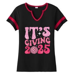 Happy New Year Its Giving 2025 Party Family Matching Ladies Halftime Notch Neck Tee