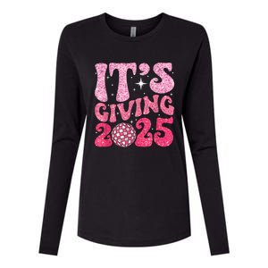 Happy New Year Its Giving 2025 Party Family Matching Womens Cotton Relaxed Long Sleeve T-Shirt