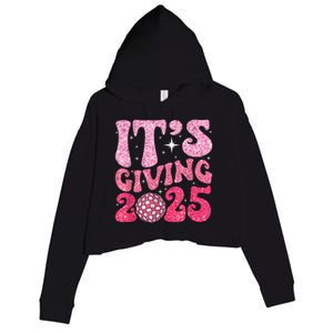 Happy New Year Its Giving 2025 Party Family Matching Crop Fleece Hoodie