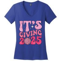 Happy New Year Its Giving 2025 Party Family Matching Women's V-Neck T-Shirt