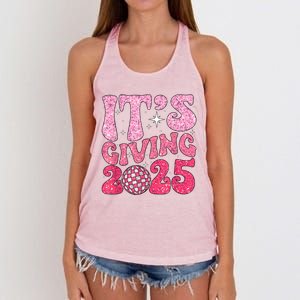 Happy New Year Its Giving 2025 Party Family Matching Women's Knotted Racerback Tank