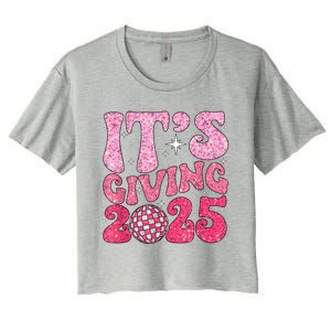 Happy New Year Its Giving 2025 Party Family Matching Women's Crop Top Tee