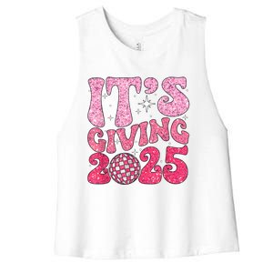 Happy New Year Its Giving 2025 Party Family Matching Women's Racerback Cropped Tank