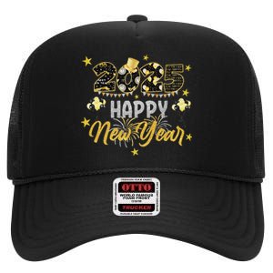 Happy New Year Party 2025 Family Matching High Crown Mesh Back Trucker Hat