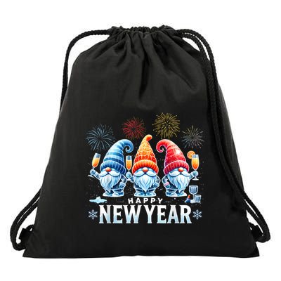 Happy New Year 2025 Gnomes Family Party New Years Eve Drawstring Bag