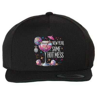 Happy New Year Same Hot Mess Cocktail Funny Apparel Light Wool Snapback Cap