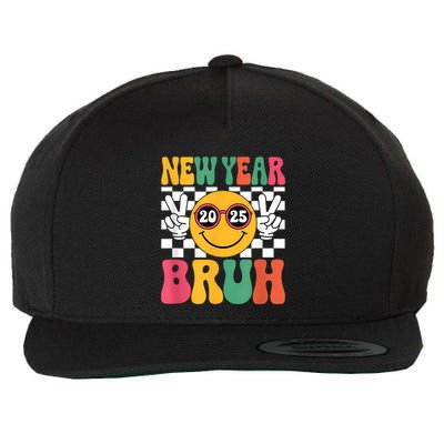 Happy New Year Bruh 2025 Funny New Year Wool Snapback Cap