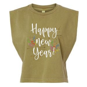 Happy New Year Day Eve Party Fireworks Confetti Costume Garment-Dyed Women's Muscle Tee