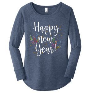 Happy New Year Day Eve Party Fireworks Confetti Costume Women's Perfect Tri Tunic Long Sleeve Shirt