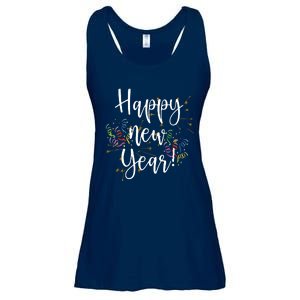 Happy New Year Day Eve Party Fireworks Confetti Costume Ladies Essential Flowy Tank