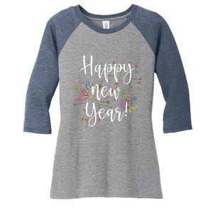 Happy New Year Day Eve Party Fireworks Confetti Costume Women's Tri-Blend 3/4-Sleeve Raglan Shirt