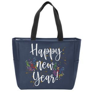 Happy New Year Day Eve Party Fireworks Confetti Costume Zip Tote Bag