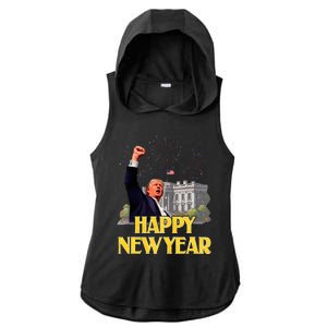 Happy New Year Party 2025 Trump 2024 Take America Back Ladies PosiCharge Tri-Blend Wicking Draft Hoodie Tank