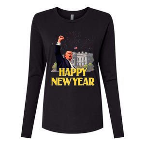 Happy New Year Party 2025 Trump 2024 Take America Back Womens Cotton Relaxed Long Sleeve T-Shirt