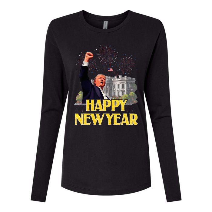 Happy New Year Party 2025 Trump 2024 Take America Back Womens Cotton Relaxed Long Sleeve T-Shirt