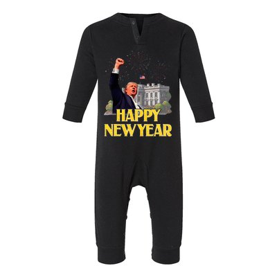 Happy New Year Party 2025 Trump 2024 Take America Back Infant Fleece One Piece