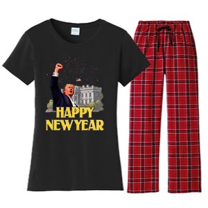 Happy New Year Party 2025 Trump 2024 Take America Back Women's Flannel Pajama Set