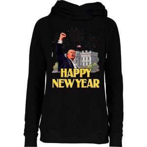 Happy New Year Party 2025 Trump 2024 Take America Back Womens Funnel Neck Pullover Hood