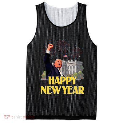 Happy New Year Party 2025 Trump 2024 Take America Back Mesh Reversible Basketball Jersey Tank