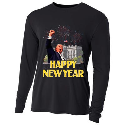 Happy New Year Party 2025 Trump 2024 Take America Back Cooling Performance Long Sleeve Crew