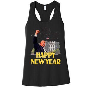 Happy New Year Party 2025 Trump 2024 Take America Back Women's Racerback Tank