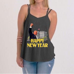 Happy New Year Party 2025 Trump 2024 Take America Back Women's Strappy Tank