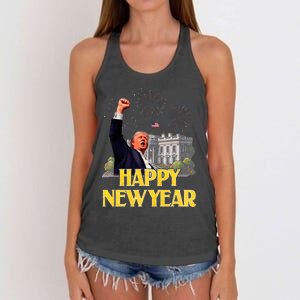 Happy New Year Party 2025 Trump 2024 Take America Back Women's Knotted Racerback Tank