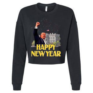 Happy New Year Party 2025 Trump 2024 Take America Back Cropped Pullover Crew