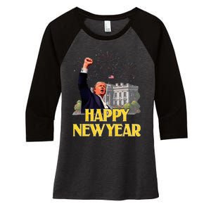 Happy New Year Party 2025 Trump 2024 Take America Back Women's Tri-Blend 3/4-Sleeve Raglan Shirt