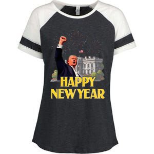 Happy New Year Party 2025 Trump 2024 Take America Back Enza Ladies Jersey Colorblock Tee