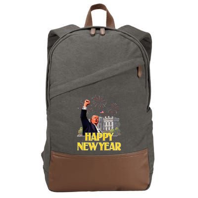 Happy New Year Party 2025 Trump 2024 Take America Back Cotton Canvas Backpack