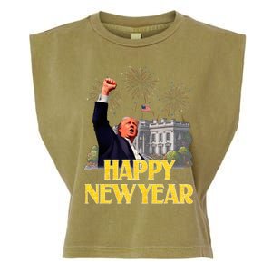 Happy New Year Party 2025 Trump 2024 Take America Back Garment-Dyed Women's Muscle Tee