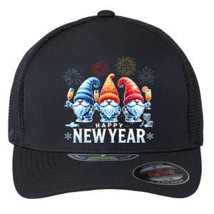 Happy New Year 2025 Gnomes Family Party New Years Eve Flexfit Unipanel Trucker Cap