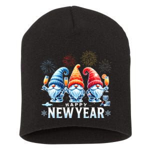 Happy New Year 2025 Gnomes Family Party New Years Eve Short Acrylic Beanie