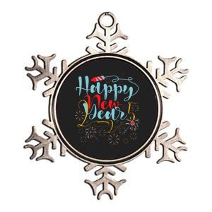 Happy New Year 2025 Celebration Metallic Star Ornament