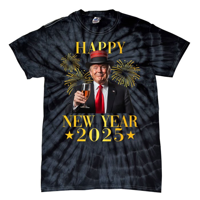 Happy New Year 2025 Funny Trump New Year New America Tie-Dye T-Shirt