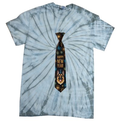 Happy New Year German Shepherd Puppy Tie Costume. Dog Lover Tie-Dye T-Shirt