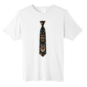 Happy New Year German Shepherd Puppy Tie Costume. Dog Lover Tall Fusion ChromaSoft Performance T-Shirt