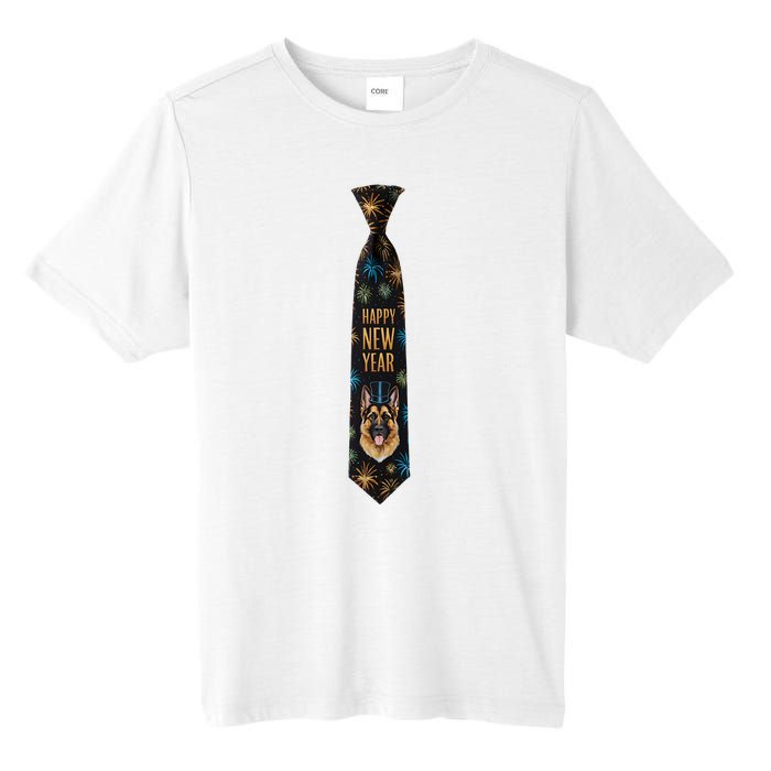 Happy New Year German Shepherd Puppy Tie Costume. Dog Lover Tall Fusion ChromaSoft Performance T-Shirt