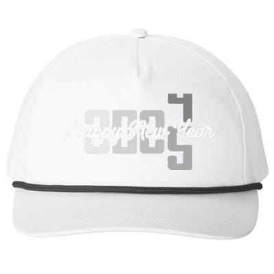 Happy New Year 2025 Celebration Graphic Snapback Five-Panel Rope Hat