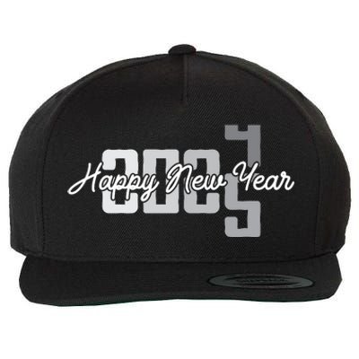 Happy New Year 2025 Celebration Graphic Wool Snapback Cap