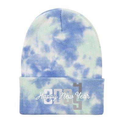 Happy New Year 2025 Celebration Graphic Tie Dye 12in Knit Beanie