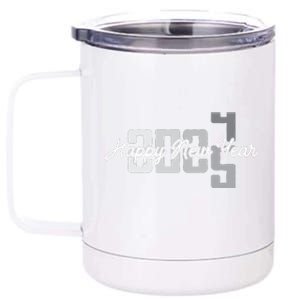 Happy New Year 2025 Celebration Graphic 12 oz Stainless Steel Tumbler Cup