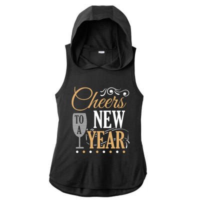 Happy New Year With Celebration New Years Eve Ladies PosiCharge Tri-Blend Wicking Draft Hoodie Tank