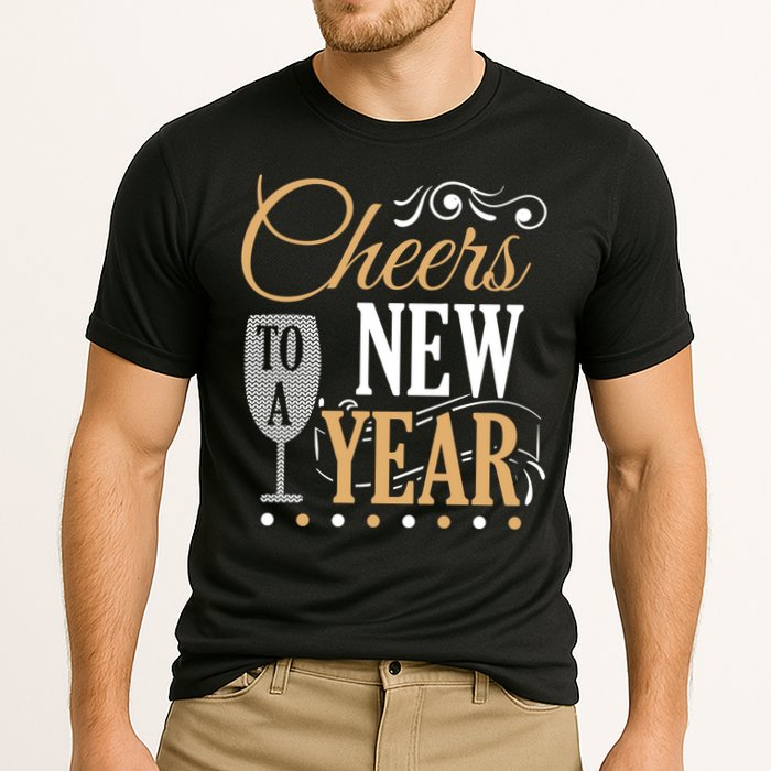 Happy New Year With Celebration New Years Eve Cooling Performance Crew T-Shirt