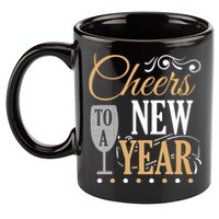 Happy New Year With Celebration New Years Eve 11oz C Handle Ceramic Mug