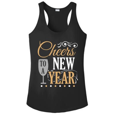 Happy New Year With Celebration New Years Eve Ladies PosiCharge Competitor Racerback Tank