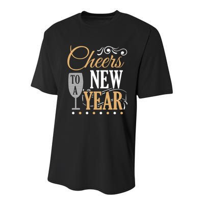 Happy New Year With Celebration New Years Eve Youth Performance Sprint T-Shirt